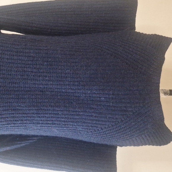 Elsa Manda Made In Italy Alpaca/wool Blend Cowl Neck Rib Knit Tunic Sweater - Picture 4 of 11